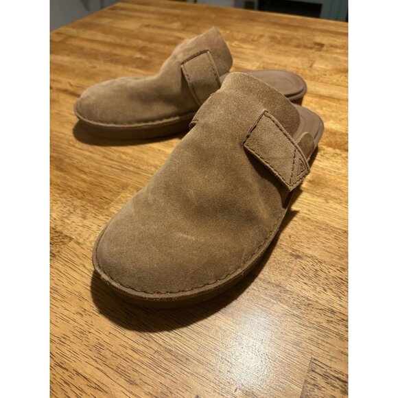 CLARKS Litton Mule Clogs Oakwood Suede Casual Preppy Boho Size 13 - Picture 1 of 8